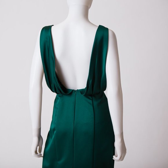 Vera Wang Forest Dark Green Gown - Picture 4 of 11